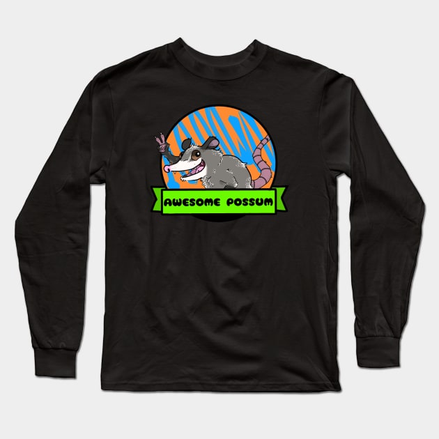 Awesome possum Long Sleeve T-Shirt by GusDrawsThings